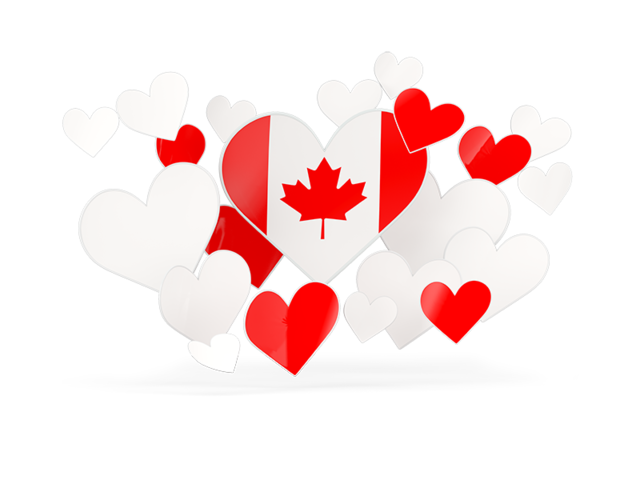 Flying heart stickers. Download flag icon of Canada at PNG format