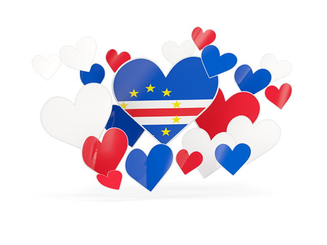 Flying heart stickers. Download flag icon of Cape Verde at PNG format