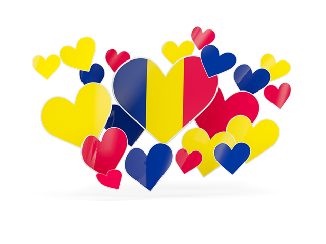 Flying heart stickers. Download flag icon of Chad at PNG format