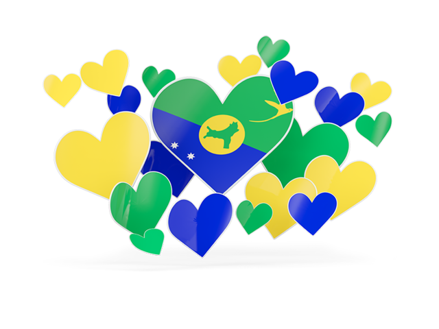 Flying heart stickers. Download flag icon of Christmas Island at PNG format