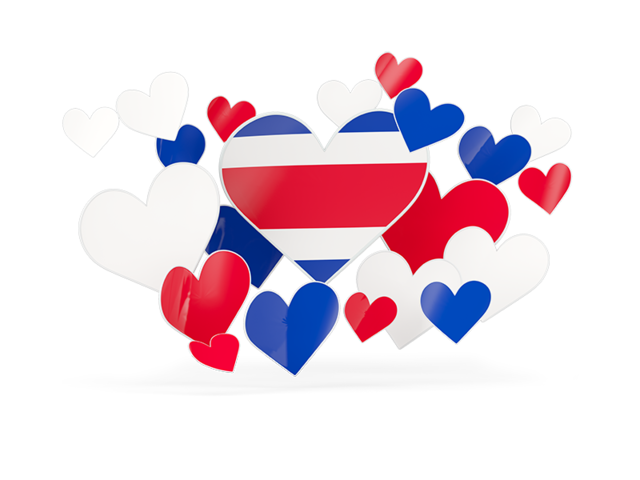 Flying heart stickers. Download flag icon of Costa Rica at PNG format