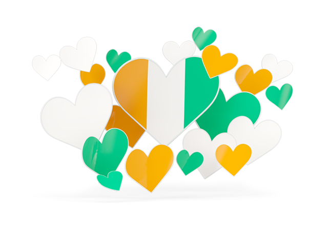 Flying heart stickers. Download flag icon of Cote d'Ivoire at PNG format