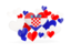 Croatia. Flying heart stickers. Download icon.