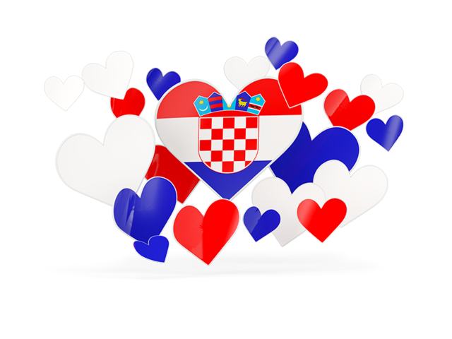 Flying heart stickers. Download flag icon of Croatia at PNG format