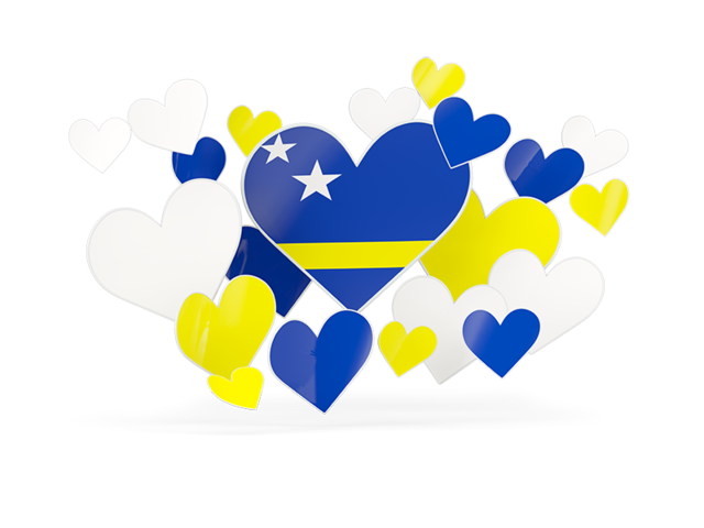 Flying heart stickers. Download flag icon of Curacao at PNG format