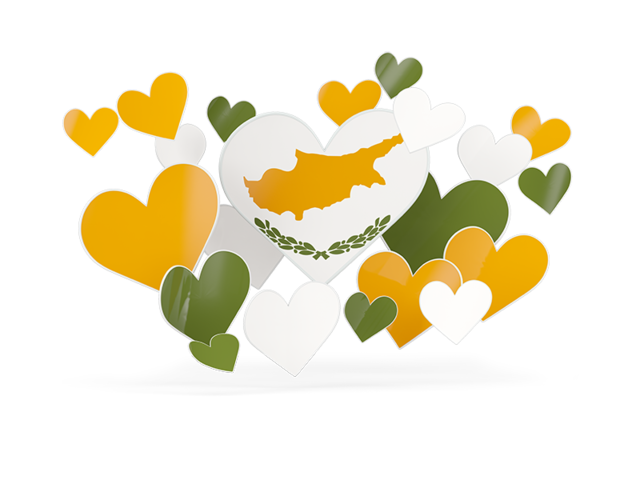 Flying heart stickers. Download flag icon of Cyprus at PNG format