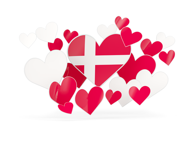 Летающие сердца. Скачать флаг. Дания