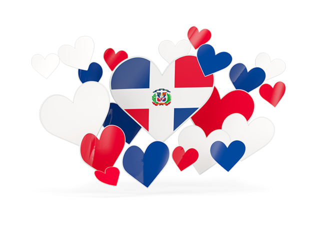 Flying heart stickers. Download flag icon of Dominican Republic at PNG format