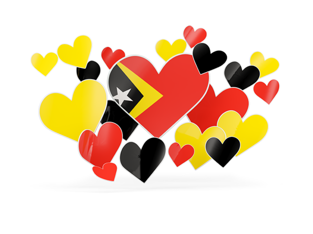 Летающие сердца. Скачать флаг. Восточный Тимор