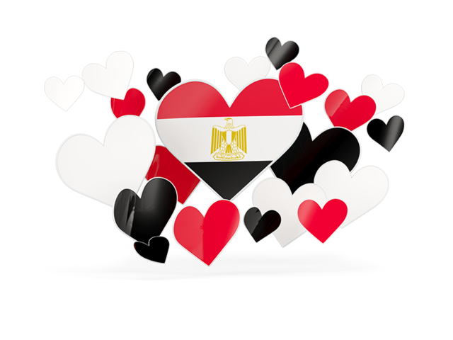 Flying heart stickers. Download flag icon of Egypt at PNG format