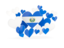 El Salvador. Flying heart stickers. Download icon.