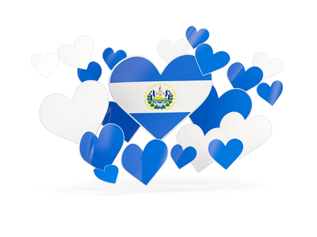 Flying heart stickers. Download flag icon of El Salvador at PNG format