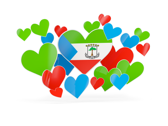 Flying heart stickers. Download flag icon of Equatorial Guinea at PNG format