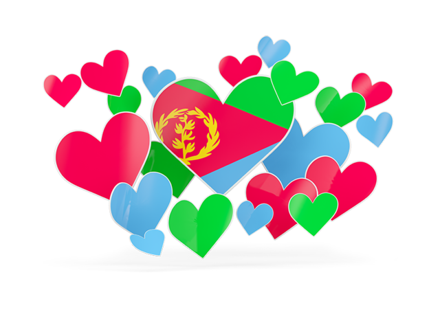Flying heart stickers. Download flag icon of Eritrea at PNG format