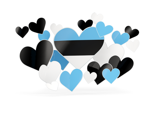 Flying heart stickers. Download flag icon of Estonia at PNG format