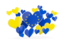 European Union. Flying heart stickers. Download icon.