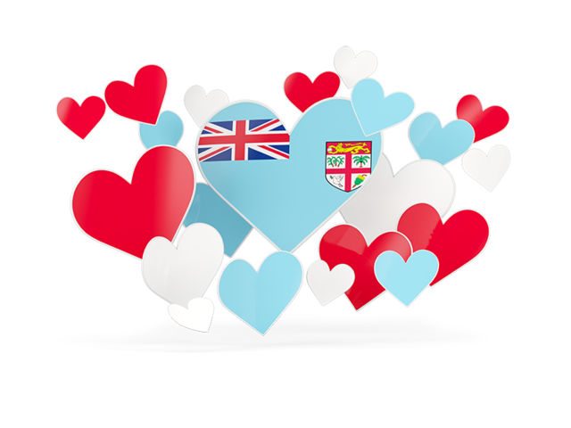 Flying heart stickers. Download flag icon of Fiji at PNG format