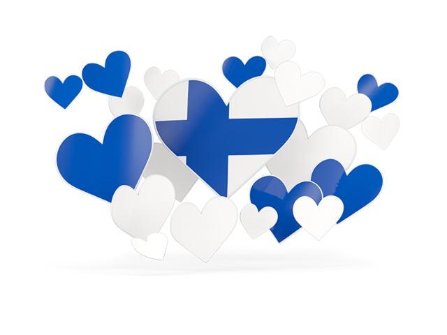 Flying heart stickers. Download flag icon of Finland at PNG format