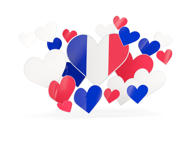 Flying heart stickers. Download flag icon of France at PNG format