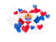 French Polynesia. Flying heart stickers. Download icon.