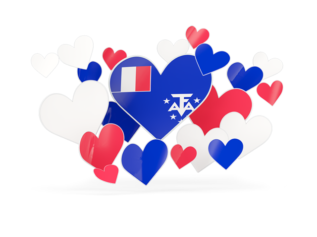 Flying heart stickers. Download flag icon of French Southern and Antarctic Lands at PNG format