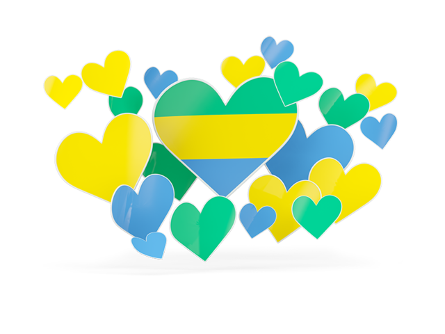 Flying heart stickers. Download flag icon of Gabon at PNG format