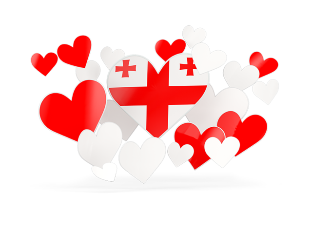 Flying heart stickers. Download flag icon of Georgia at PNG format