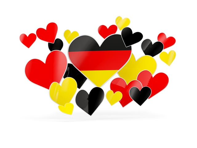 Flying heart stickers. Download flag icon of Germany at PNG format