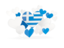 Greece. Flying heart stickers. Download icon.