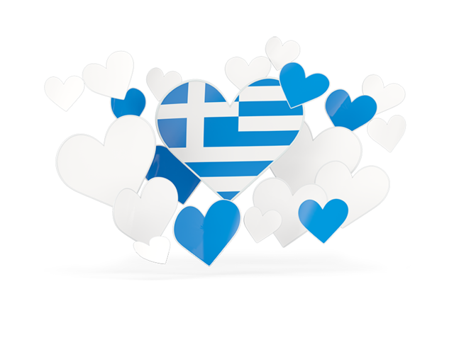 Летающие сердца. Скачать флаг. Греция