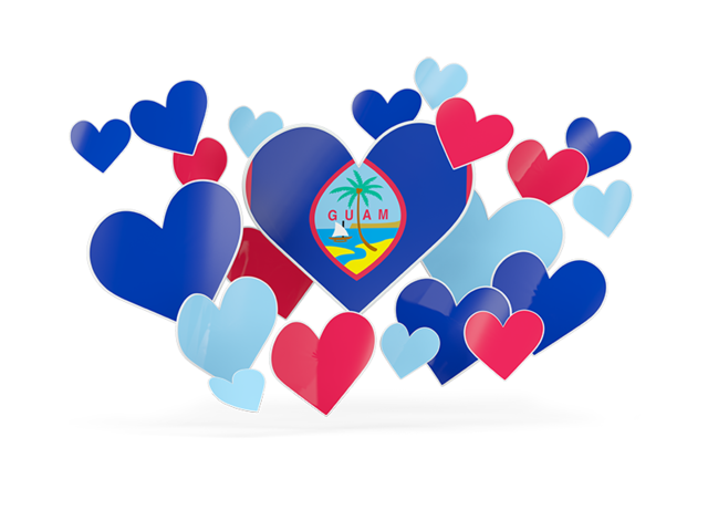 Flying heart stickers. Download flag icon of Guam at PNG format