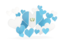 Guatemala. Flying heart stickers. Download icon.