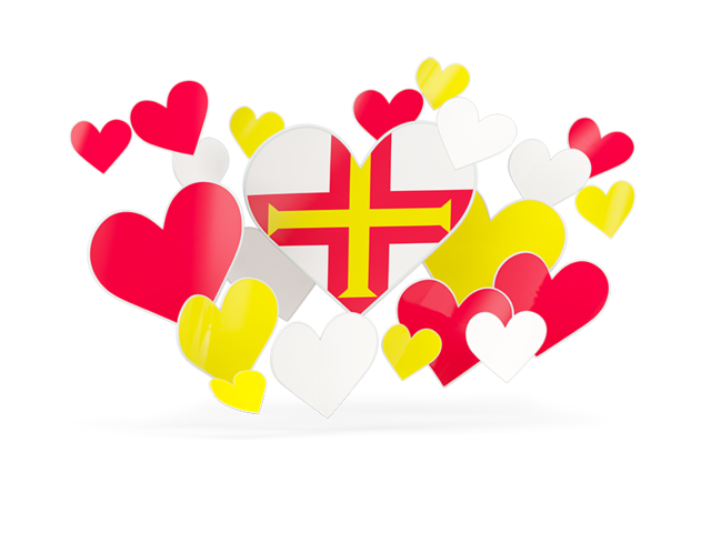 Flying heart stickers. Download flag icon of Guernsey at PNG format