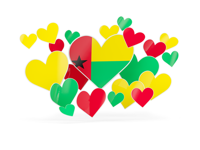 Flying heart stickers. Download flag icon of Guinea-Bissau at PNG format