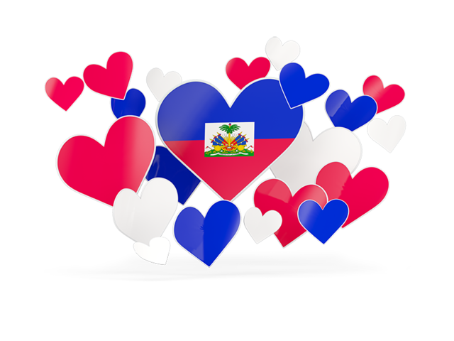 Flying heart stickers. Download flag icon of Haiti at PNG format