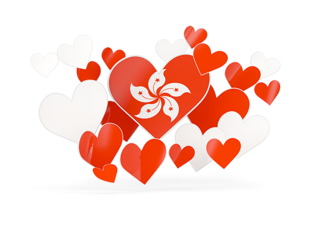 Flying heart stickers. Download flag icon of Hong Kong at PNG format