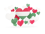 Hungary. Flying heart stickers. Download icon.