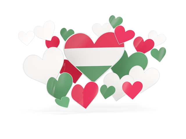 Flying heart stickers. Download flag icon of Hungary at PNG format