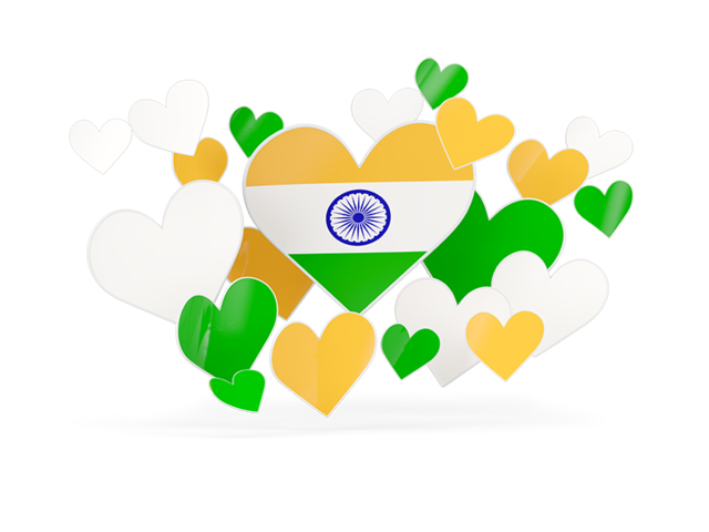 Летающие сердца. Скачать флаг. Индия