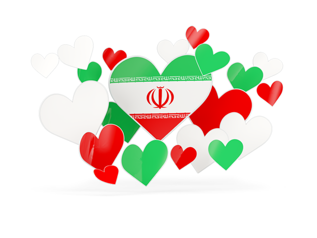 Flying heart stickers. Download flag icon of Iran at PNG format