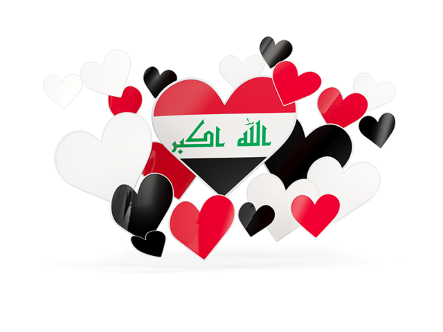 Flying heart stickers. Download flag icon of Iraq at PNG format