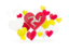 Isle of Man. Flying heart stickers. Download icon.