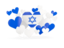 Israel. Flying heart stickers. Download icon.