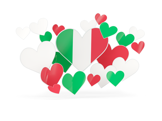 Flying heart stickers. Download flag icon of Italy at PNG format