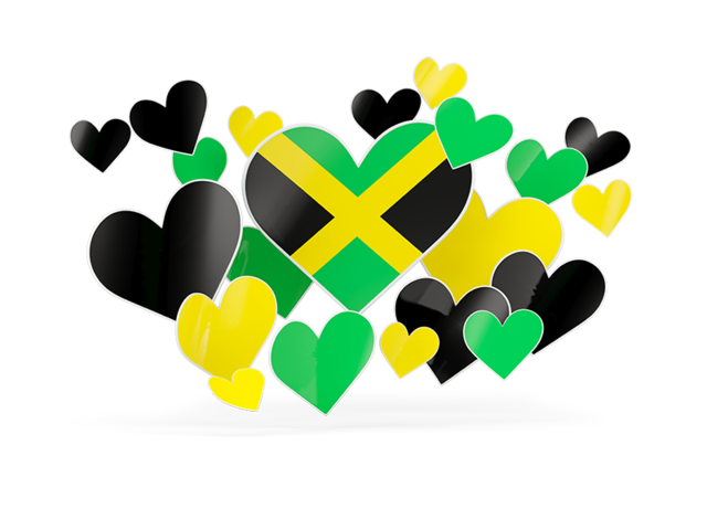 Flying heart stickers. Download flag icon of Jamaica at PNG format