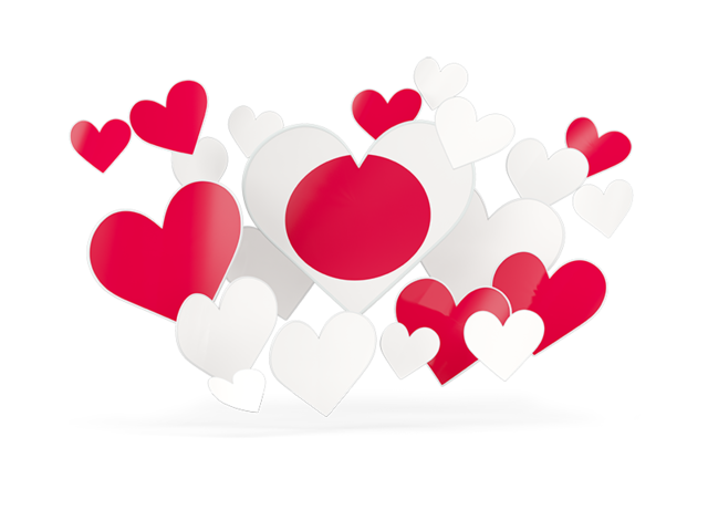 Flying heart stickers. Download flag icon of Japan at PNG format