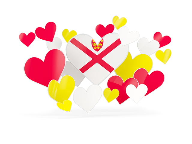 Flying heart stickers. Download flag icon of Jersey at PNG format
