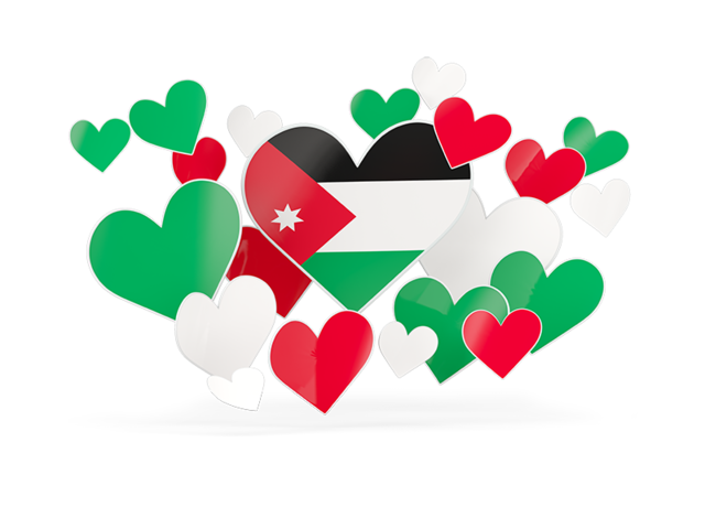 Flying heart stickers. Download flag icon of Jordan at PNG format