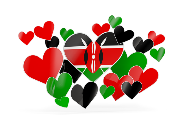 Flying heart stickers. Download flag icon of Kenya at PNG format