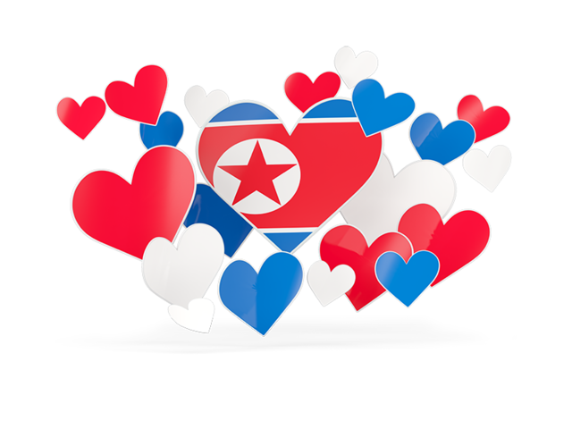 Flying heart stickers. Download flag icon of North Korea at PNG format